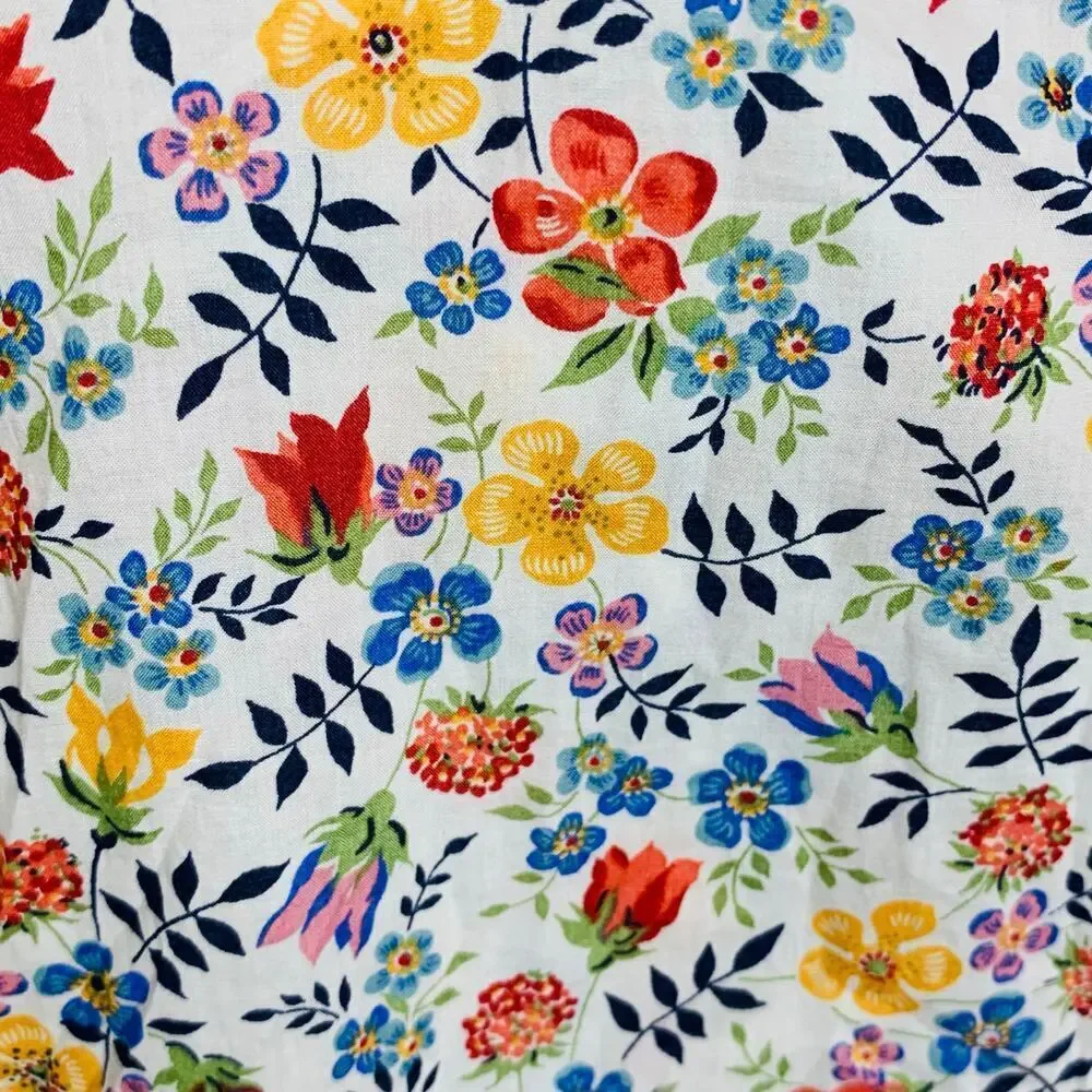 Calypso St. Barths Scandi Floral Cotton Short Sleeve Blouse Size XS